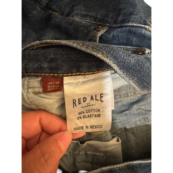Red Ale Jeans 36x30 Relaxed Fit Straight Leg Medium Wash Denim Y2K Streetwear - Picture 4 of 12